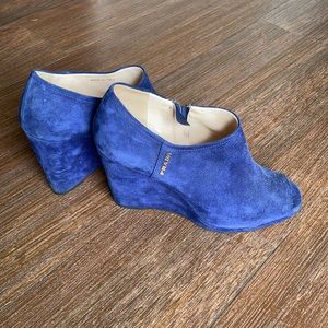 Prada blue suede wedges